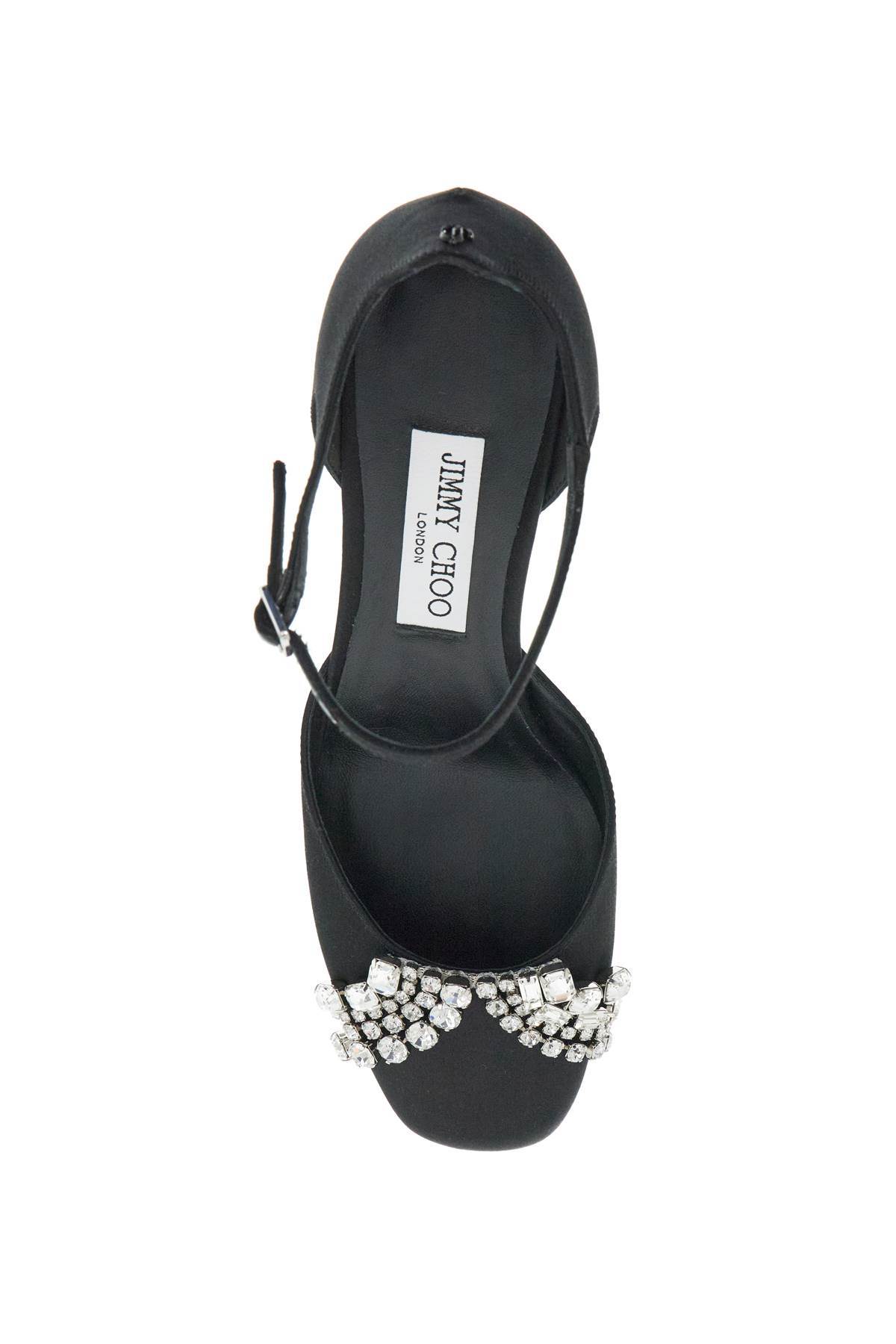 Jimmy Choo Verity 45 Crystal-embellished Satin Pumps In Black