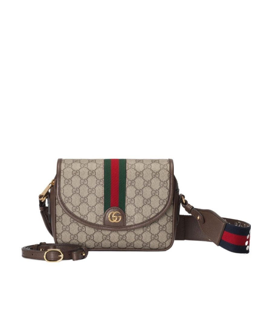 Gucci Ophidia Gg Supreme Fabric Shoulder Bag In Brown