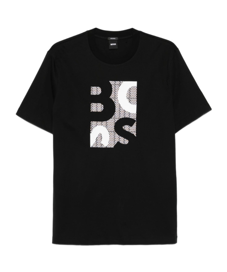 Hugo Boss Logo-detail Cotton T-shirt In Black