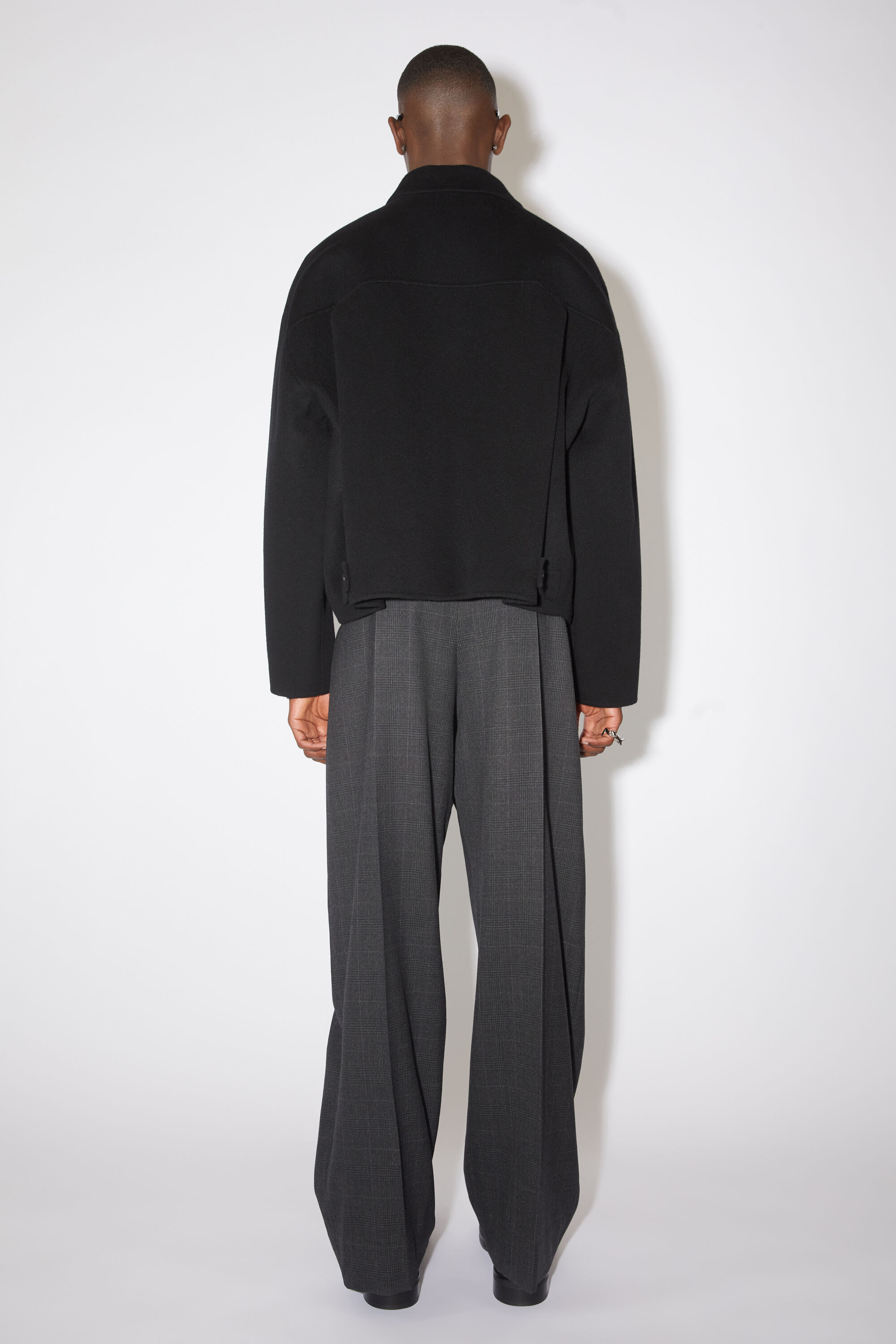 Acne Studios Zip-up Wool Shirt Jacket In Black