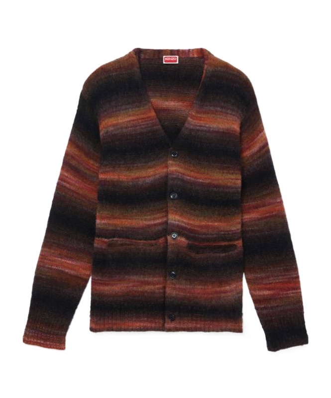 Kenzo V-neck Cardigan Front Pockets In Black