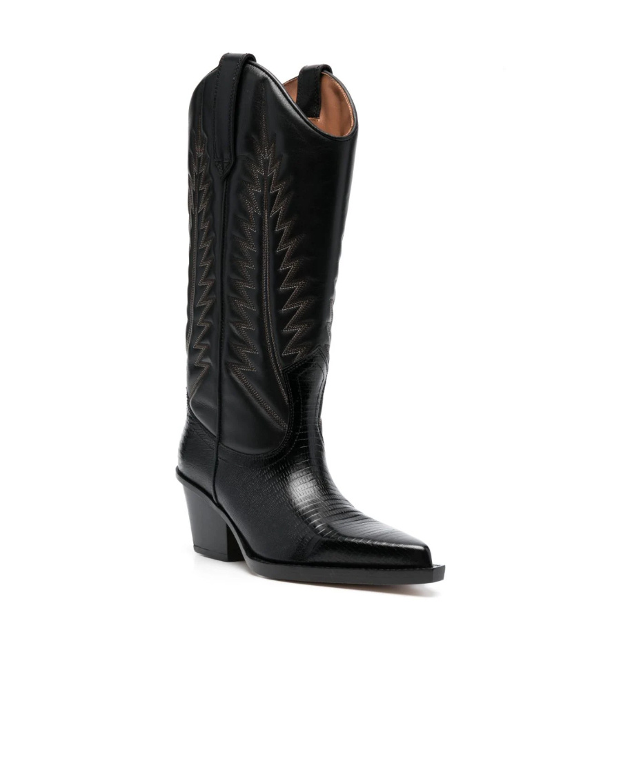 Paris Texas Woman Boot Black Size 7.5 Leather In Black
