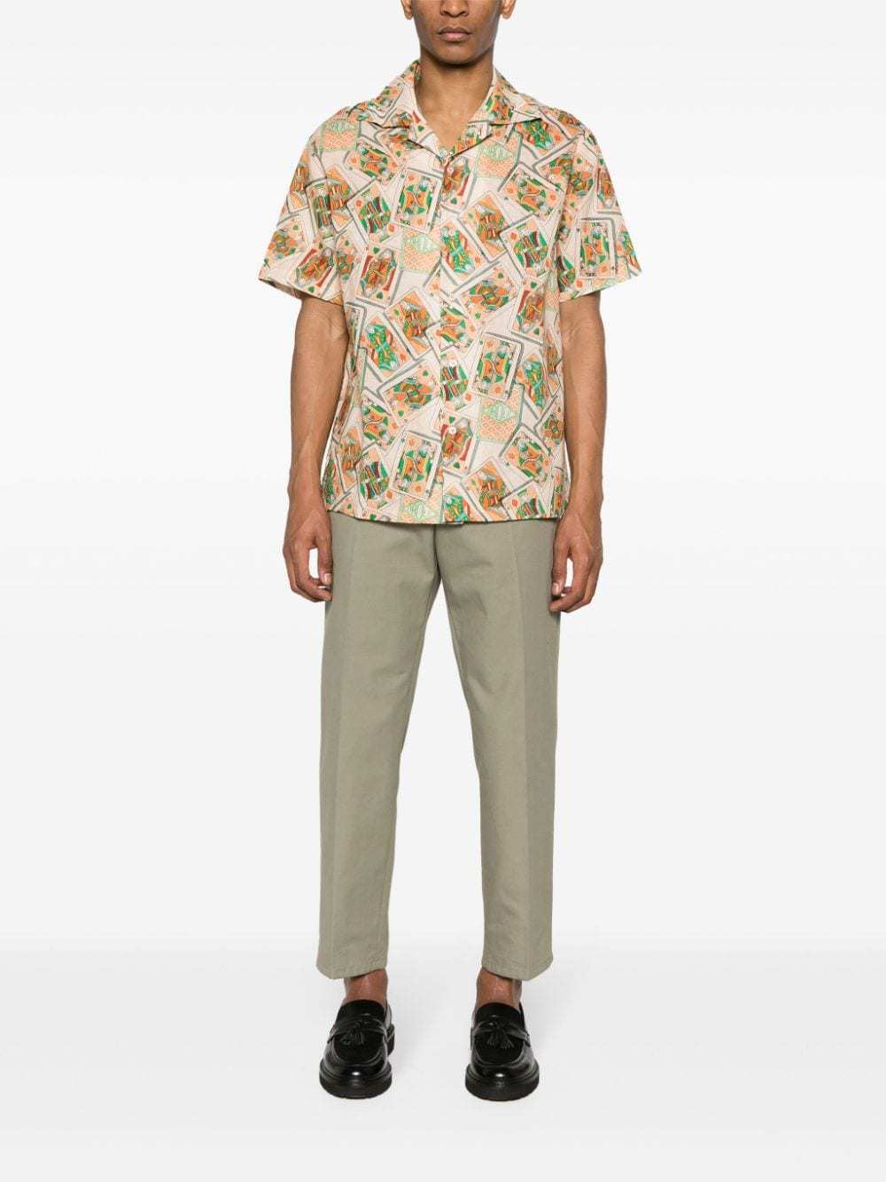 Drôle De Monsieur Jeu De Cartes Linen-blend Shirt In Nude