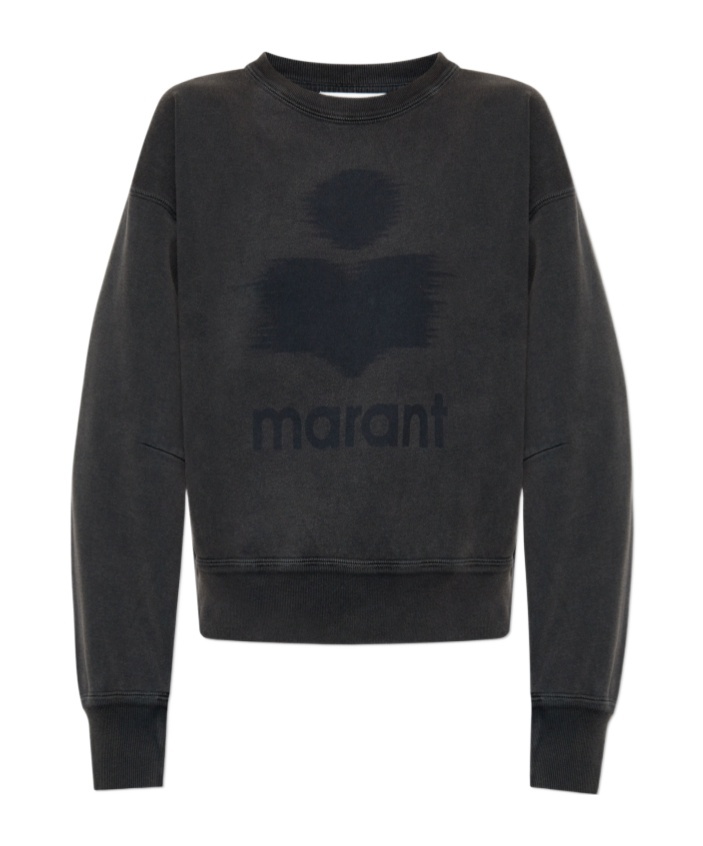 Isabel Marant Étoile Round-collar Long-sleeve Hoodie In Black