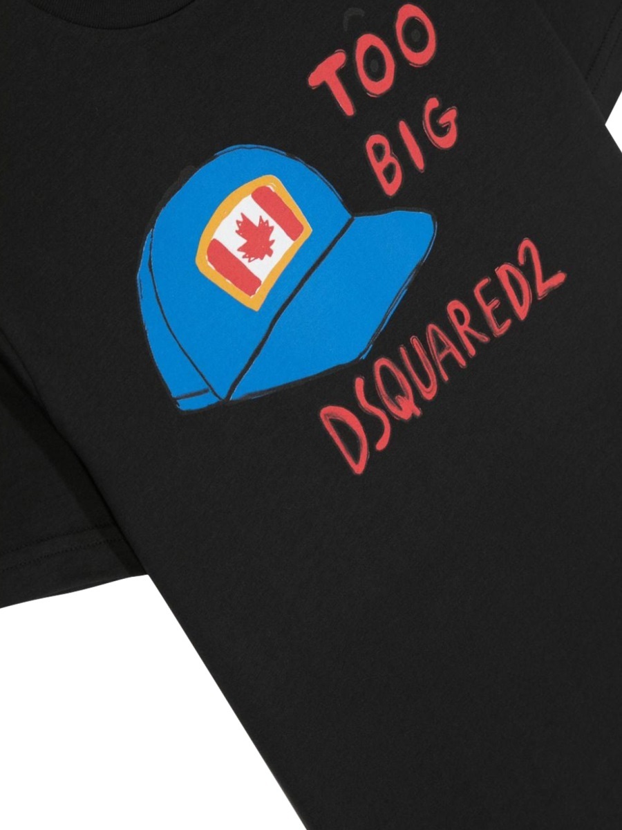 Dsquared2 Graphic-print Cotton T-shirt In Black