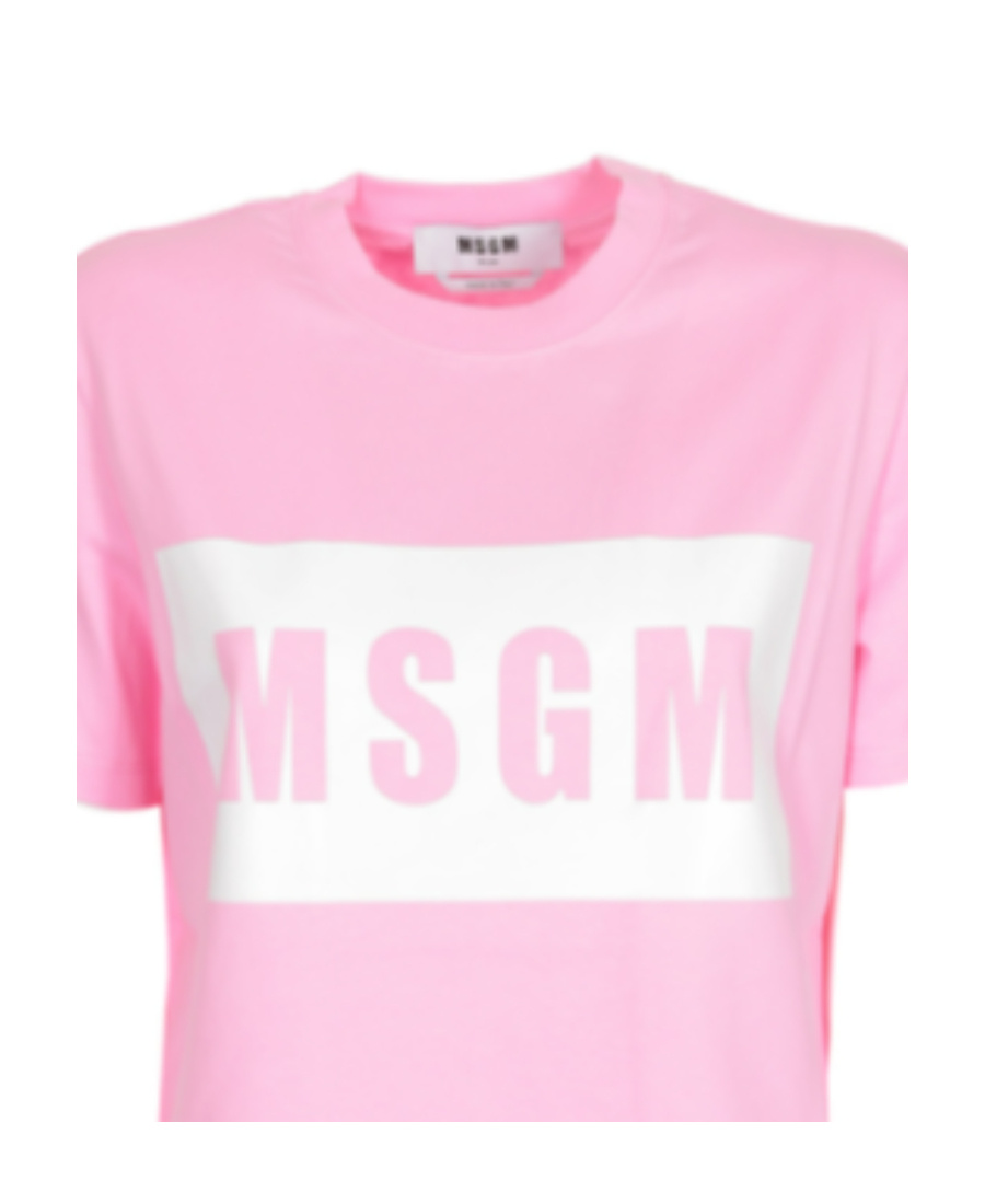 Msgm Logo-print Cotton T-shirt In Pink