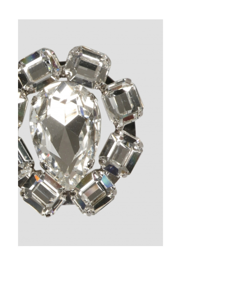 Alessandra Rich Crystal-embellished Clip-on Earrings In Silver