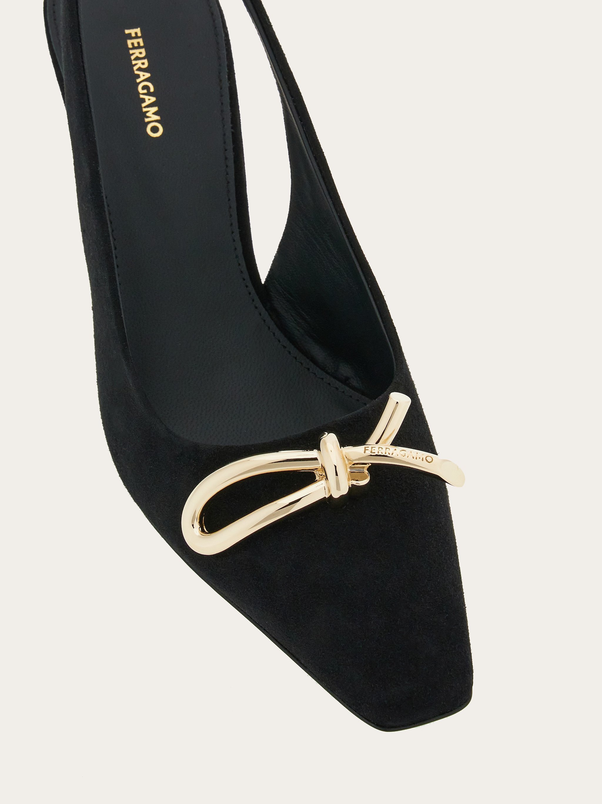 Shop Ferragamo Asymmetrical Bow Knot High Heels In Black