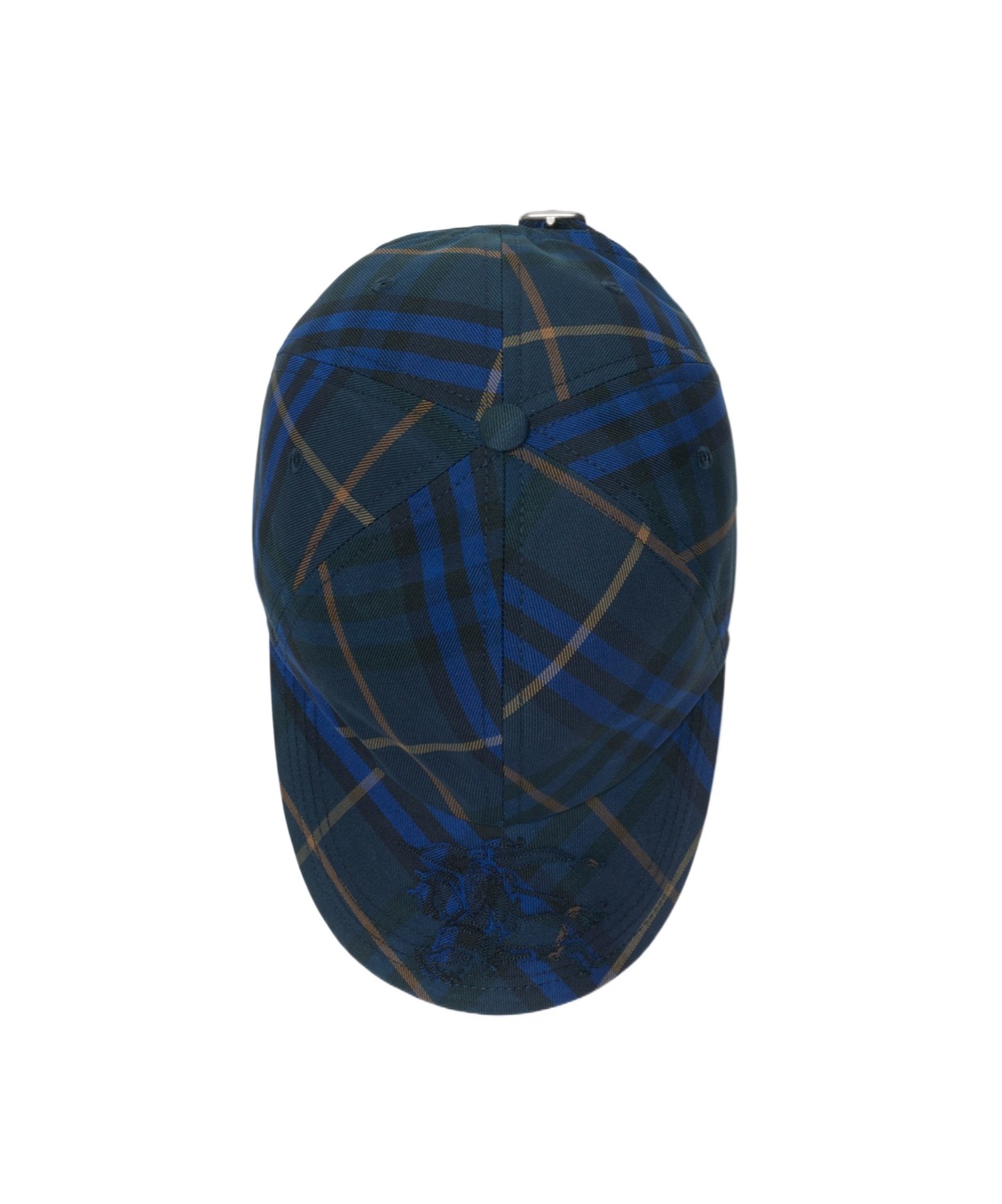 Burberry Check Ekd Twill Baseball Cap In Blue