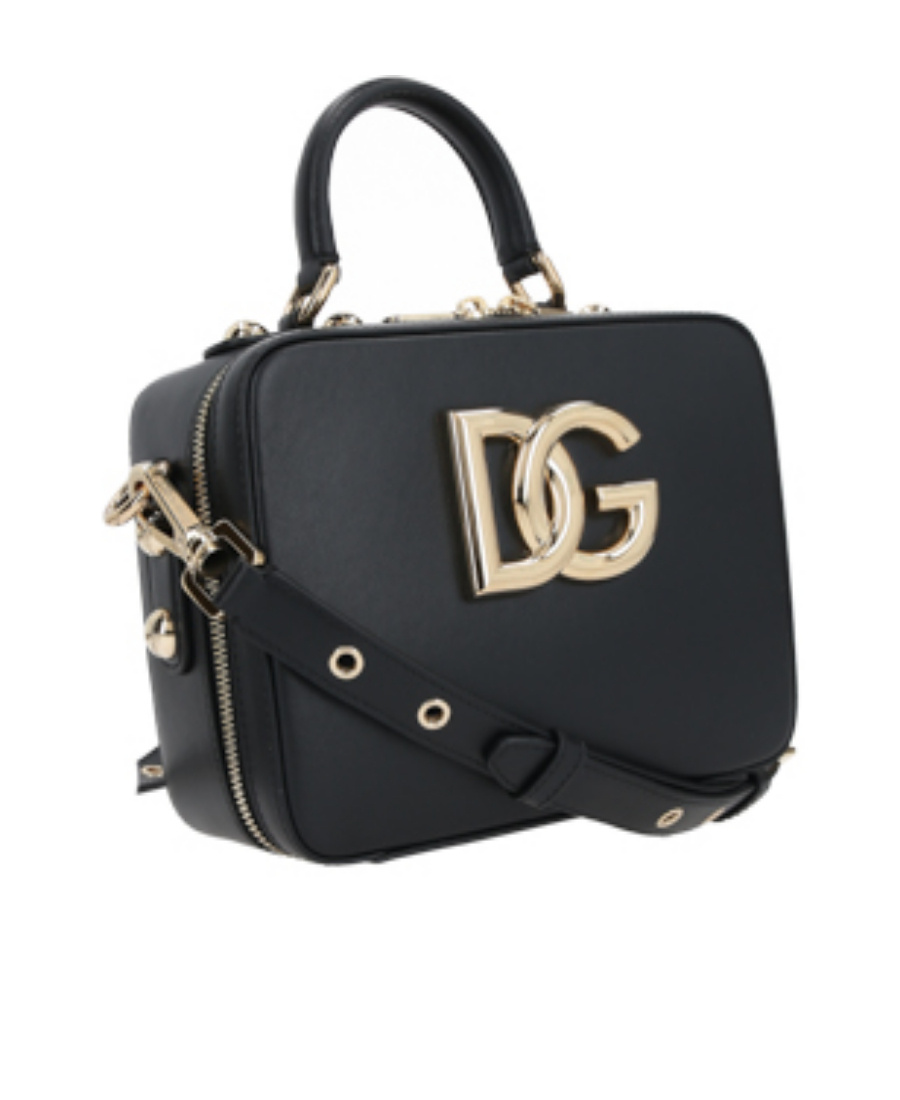 Dolce & Gabbana Logo-plaque Studded Leather Tote Bag In Black