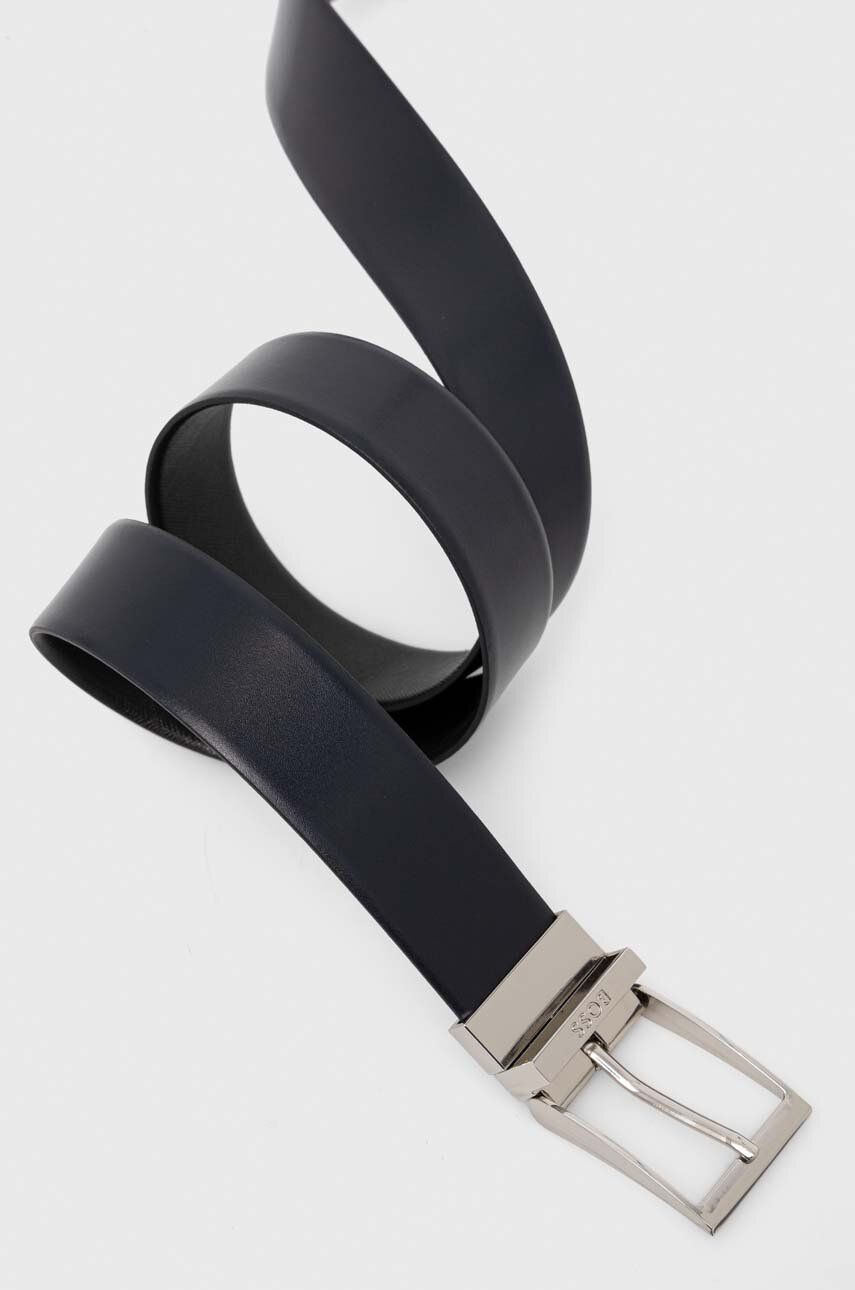 Hugo Boss Engraved-buckle Belt In Black