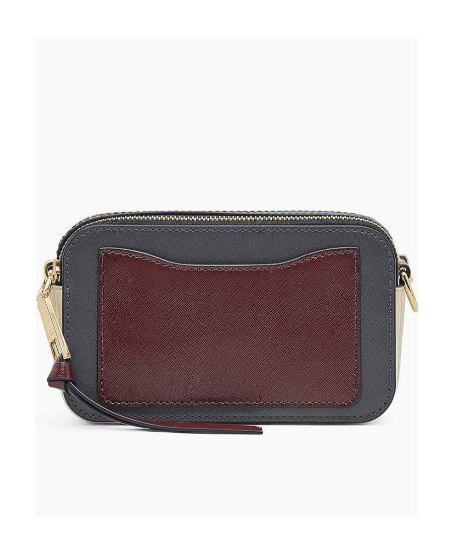 Marc Jacobs The Snapshot Logo Plaque Crossbody Bag In Gray