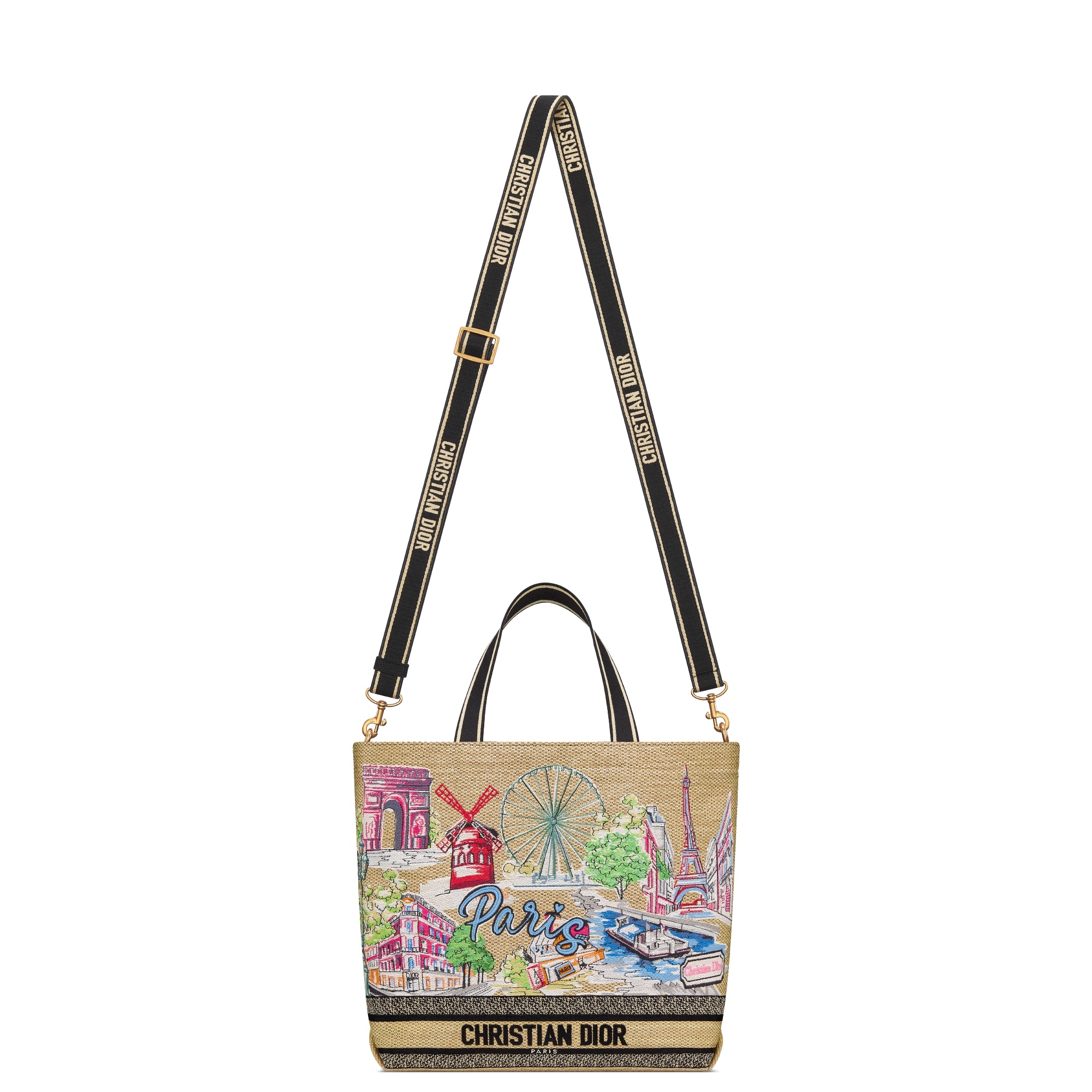 Dior Double Handle Crossbody Bag In Multi