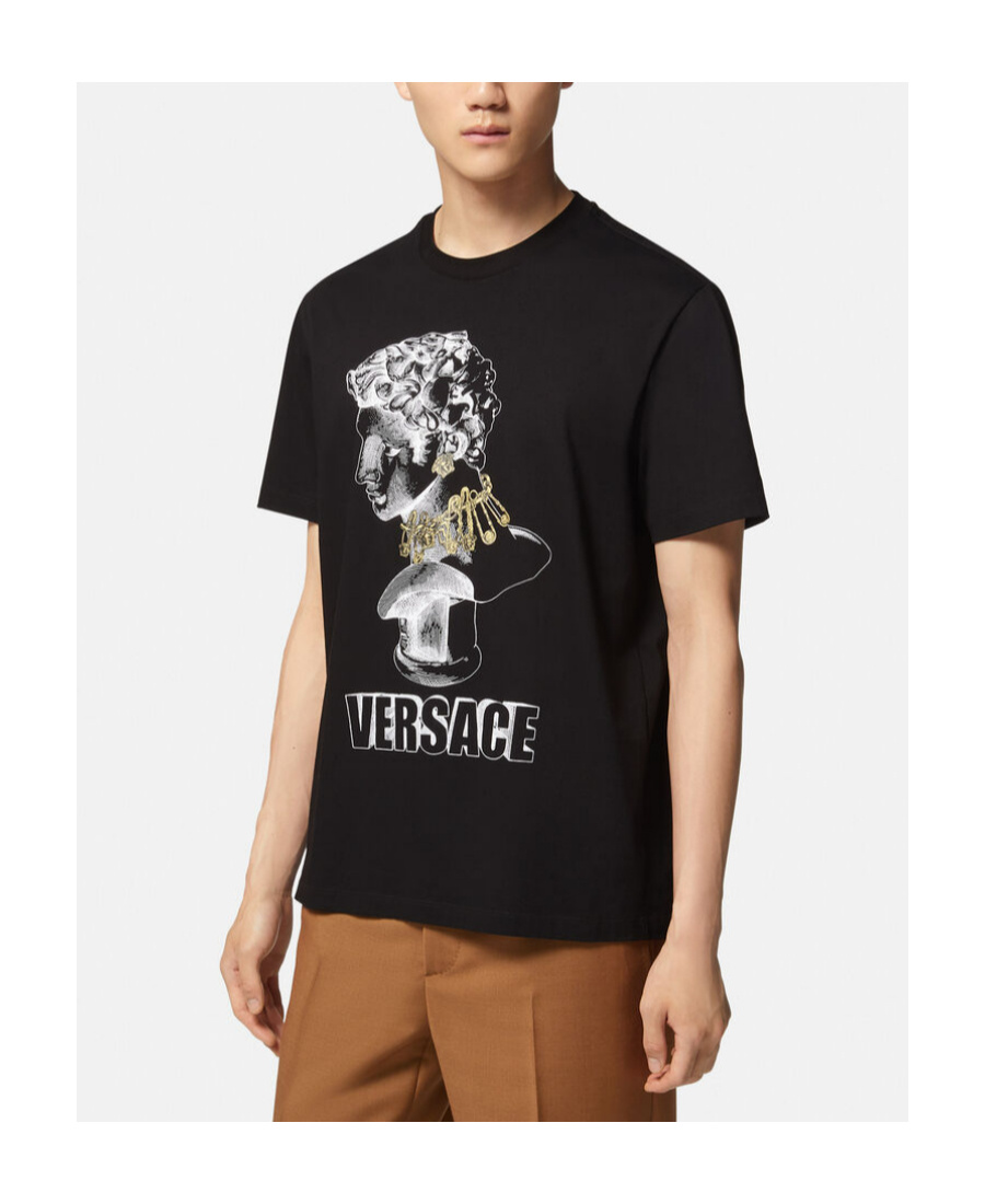 Versace Illustration-print T-shirt In Black