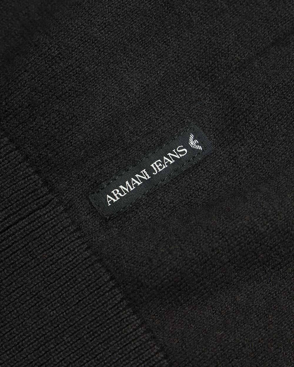 Armani Jeans Color Matching Knitted Cardigan In Black