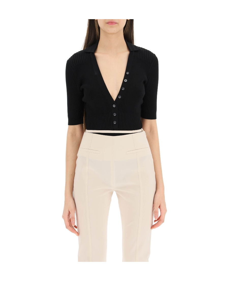 Jacquemus Button-up Short-sleeve Body In Black