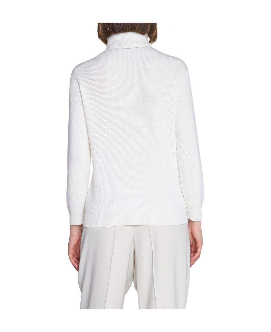 Brunello Cucinelli Roll-neck Cashmere Jumper In White