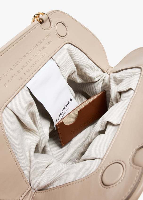 Themoirè Locking Shoulder Bag In Nude