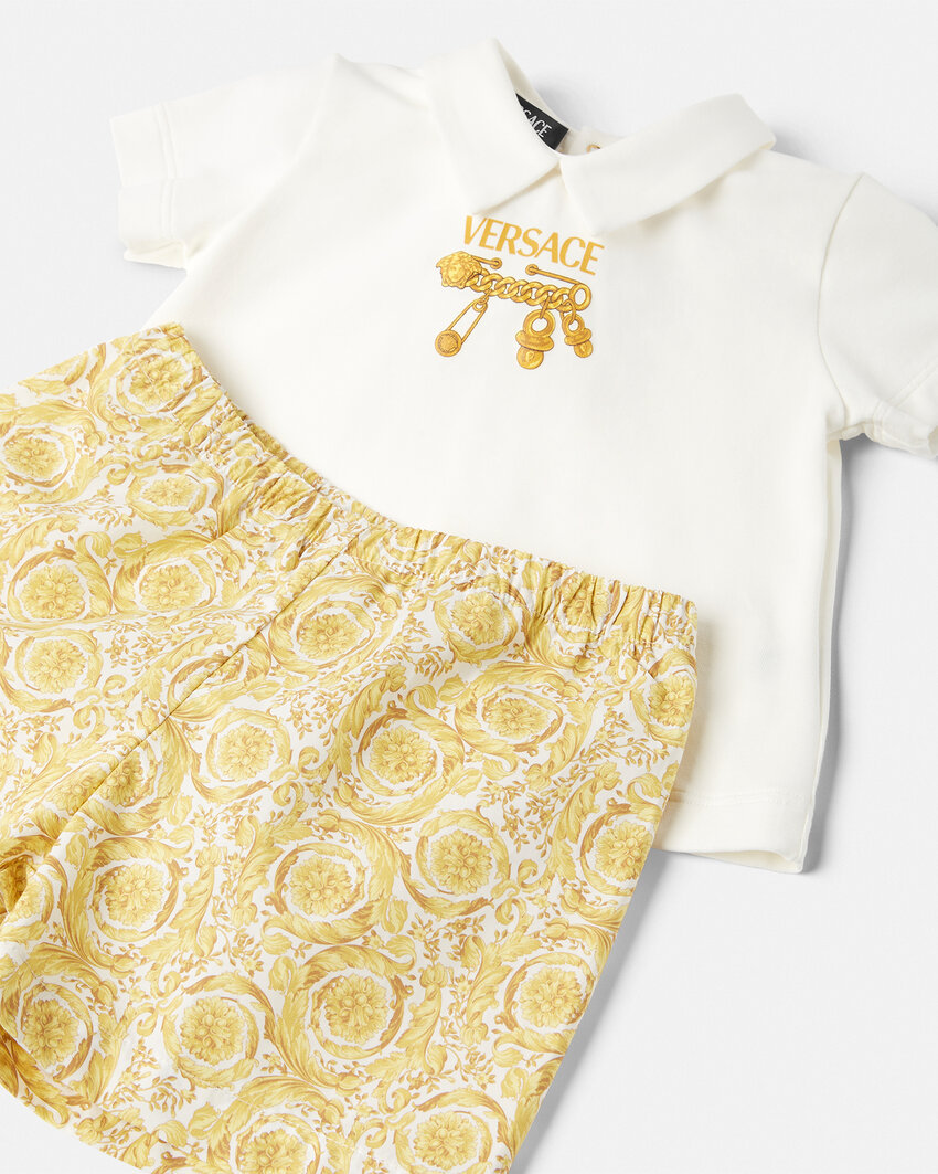 Versace Logo-print Shorts Set In Multi