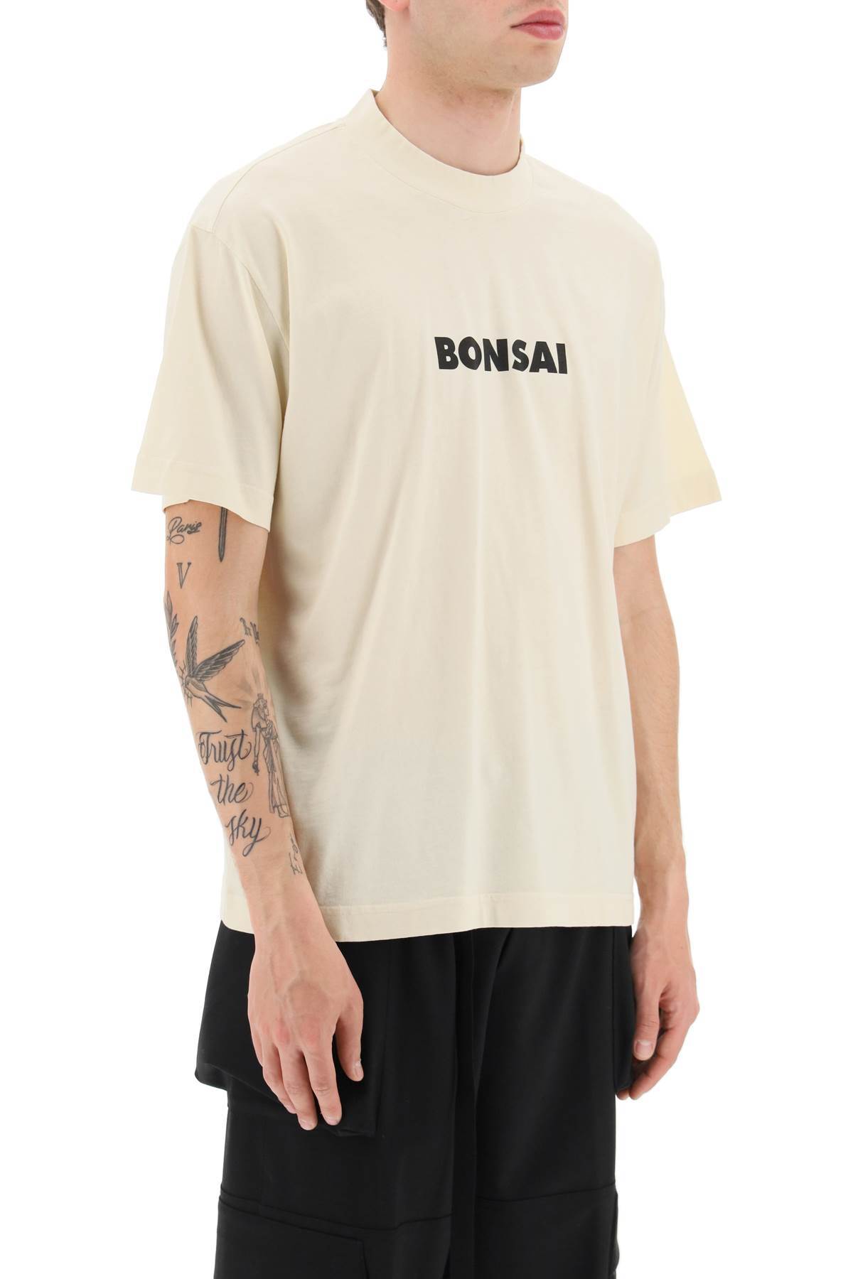 Bonsai Logo-printed Crewneck T-shirt In White