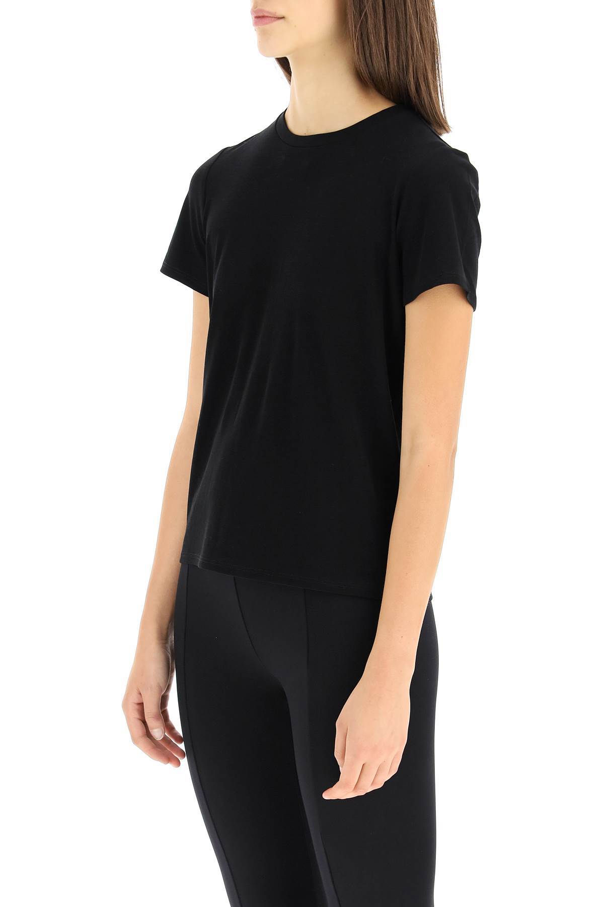 The Row Calibi Silk Blend Crew Neck T-shirt In Black