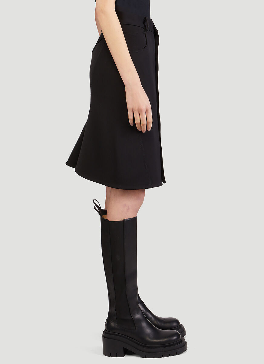 Shop Bottega Veneta A-line Buttoned Skirt In Black