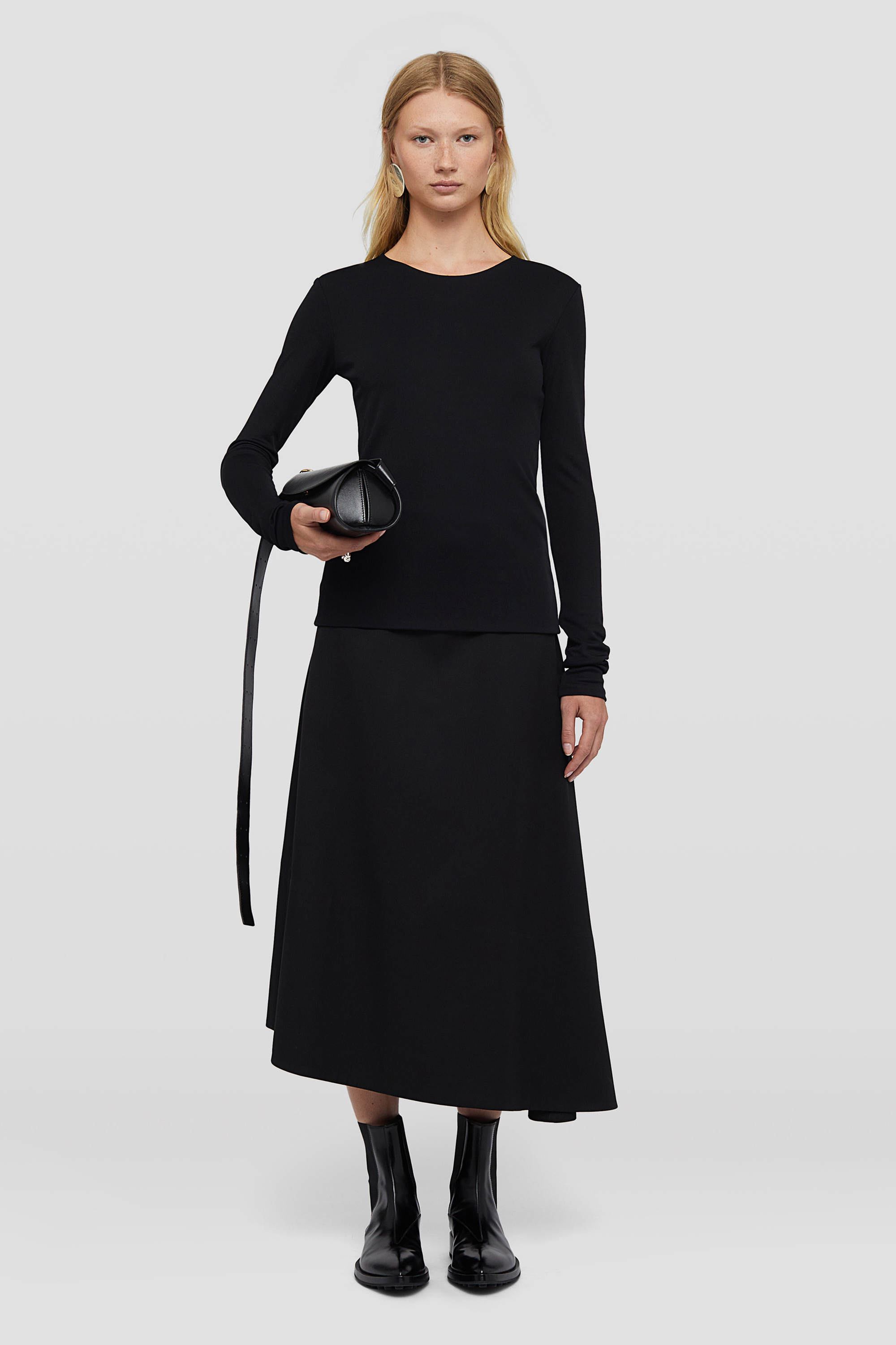 Jil Sander Long-sleeve Jersey T-shirt In Black