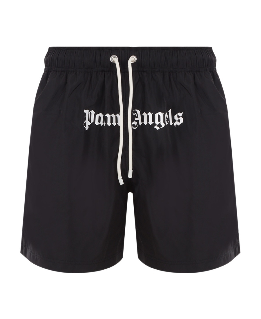 Palm Angels Logo Swim Shorts In Black