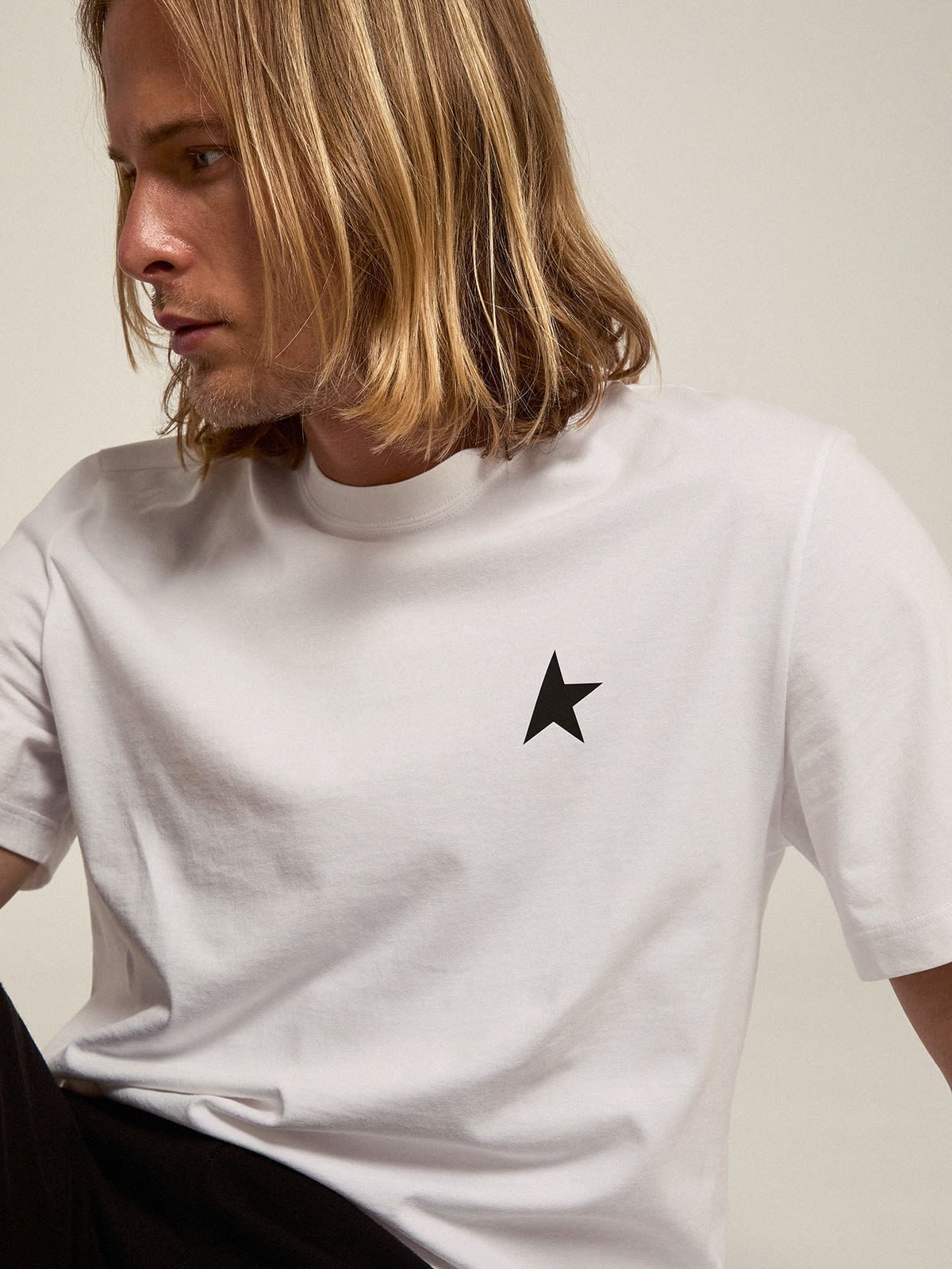 Golden Goose Regular-fit T-shirt With Minimalist Star Emblem In White