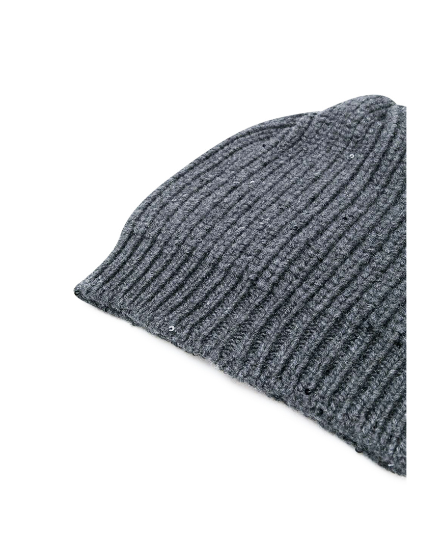 Brunello Cucinelli Sequin-embellished Knit Beanie In Gray