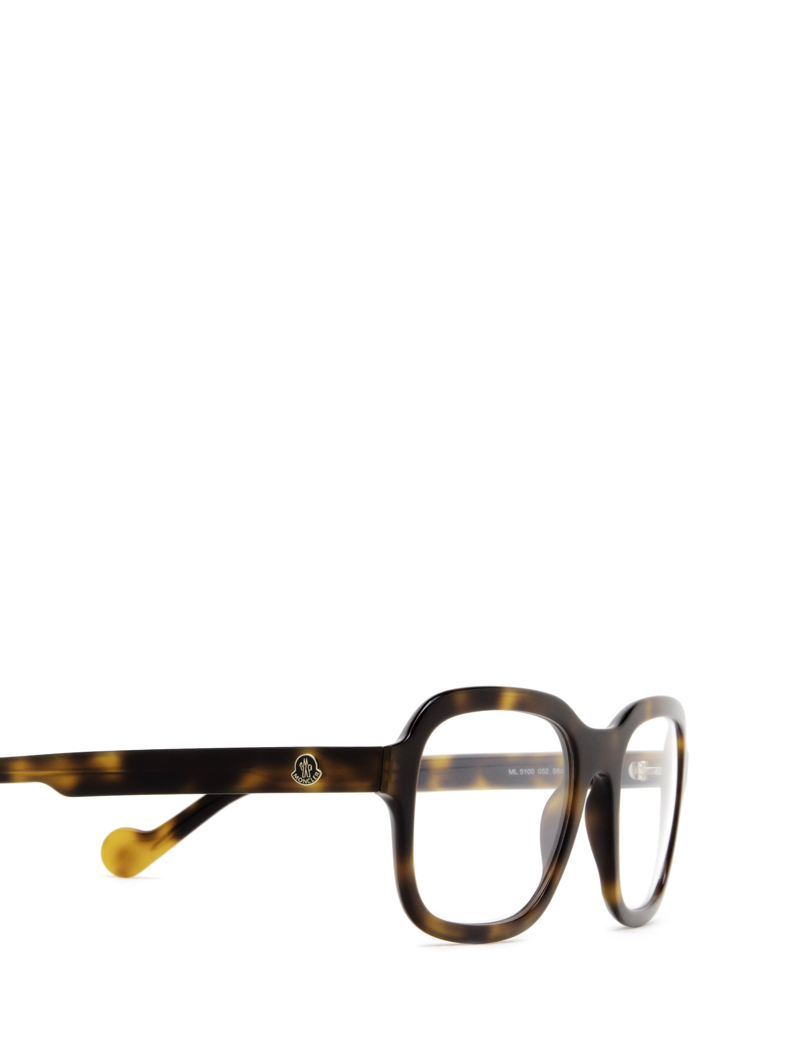 Moncler Tortoiseshell-effect Rectangular-frame Glasses In Black