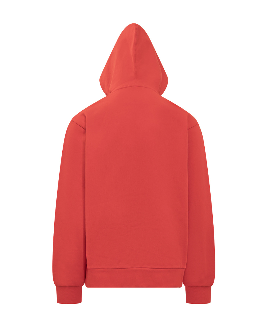 Shop Marni Logo-print Cotton Hoodie In Red