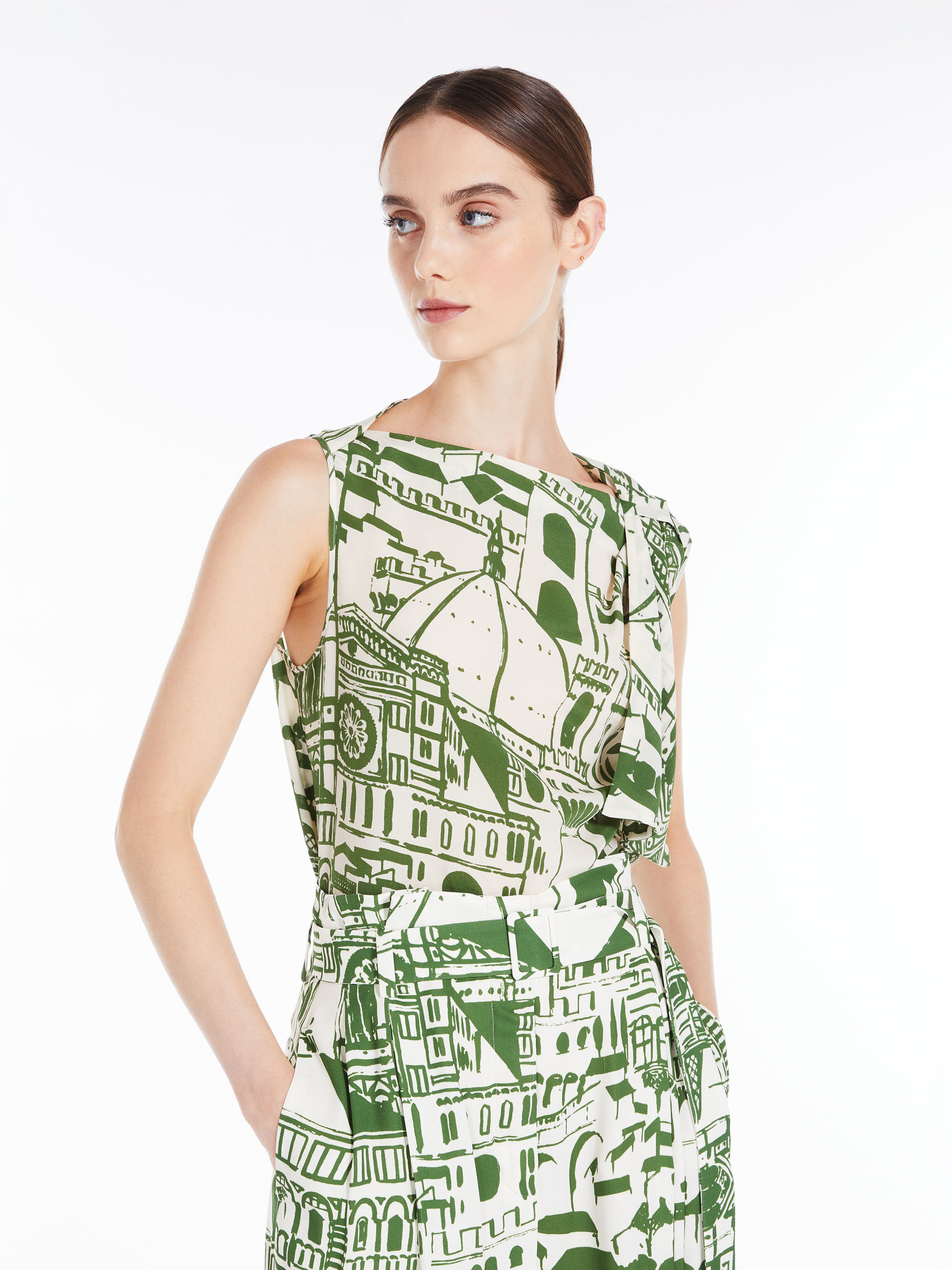 Shop Weekend Max Mara Sleeveless Vest With Round Neck In White