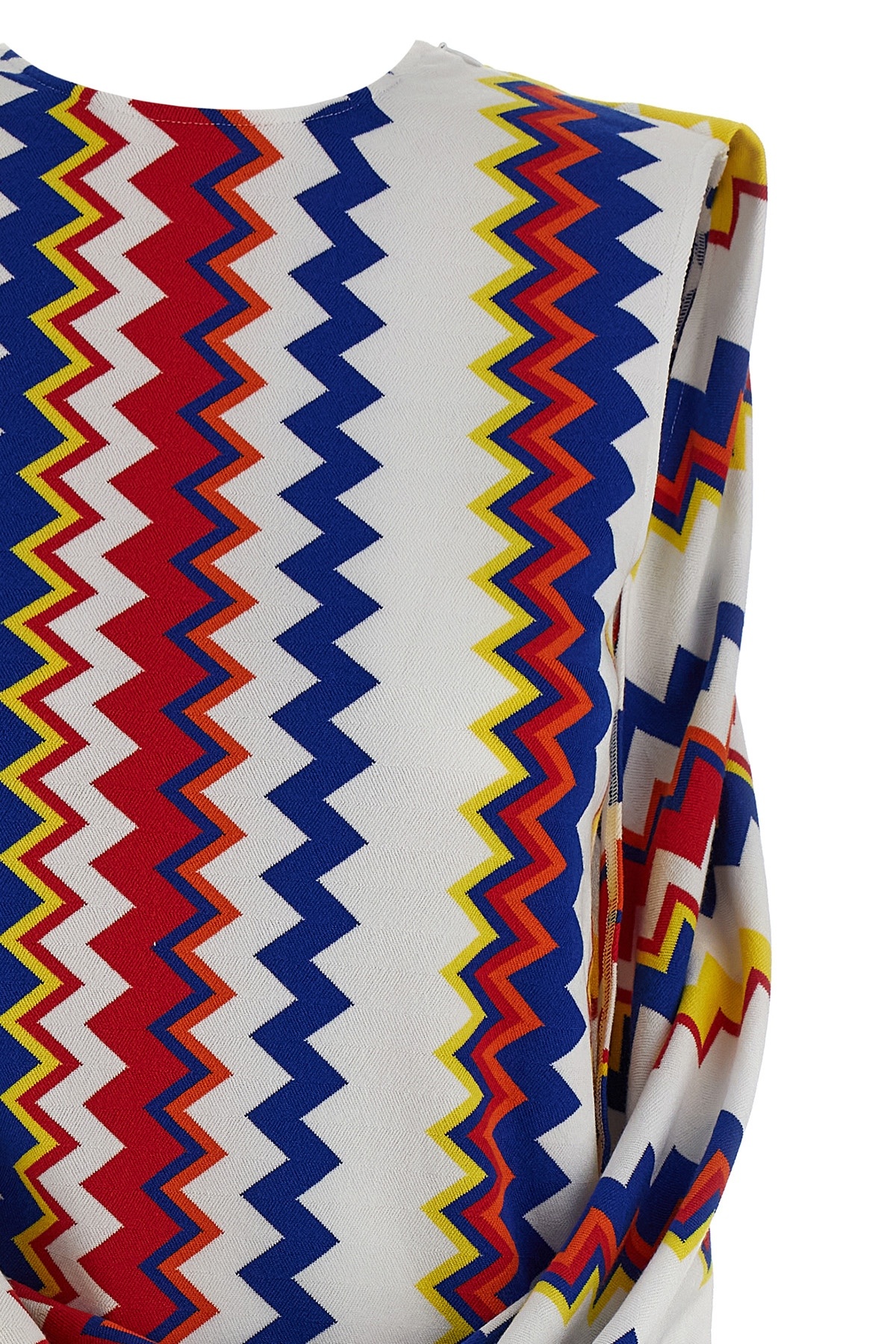 Missoni Zigzag Pattern Peplos Minidress With Draped Front In Multi