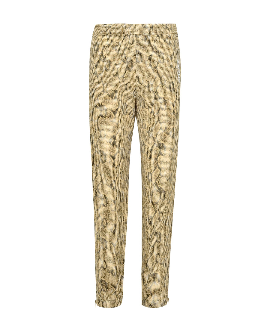Kenzo Snakeskin-print Trousers In Nude