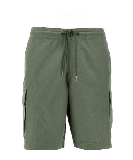Emporio Armani Canvas Cargo Bermuda Shorts In Green