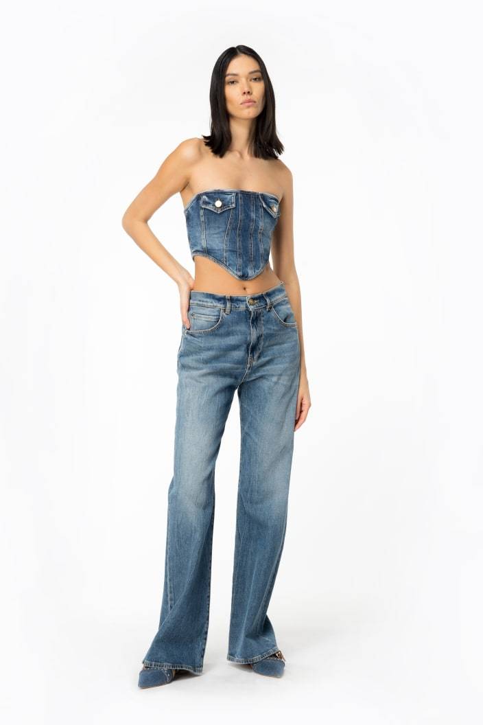 Pinko Top Mit Corsage In Blue