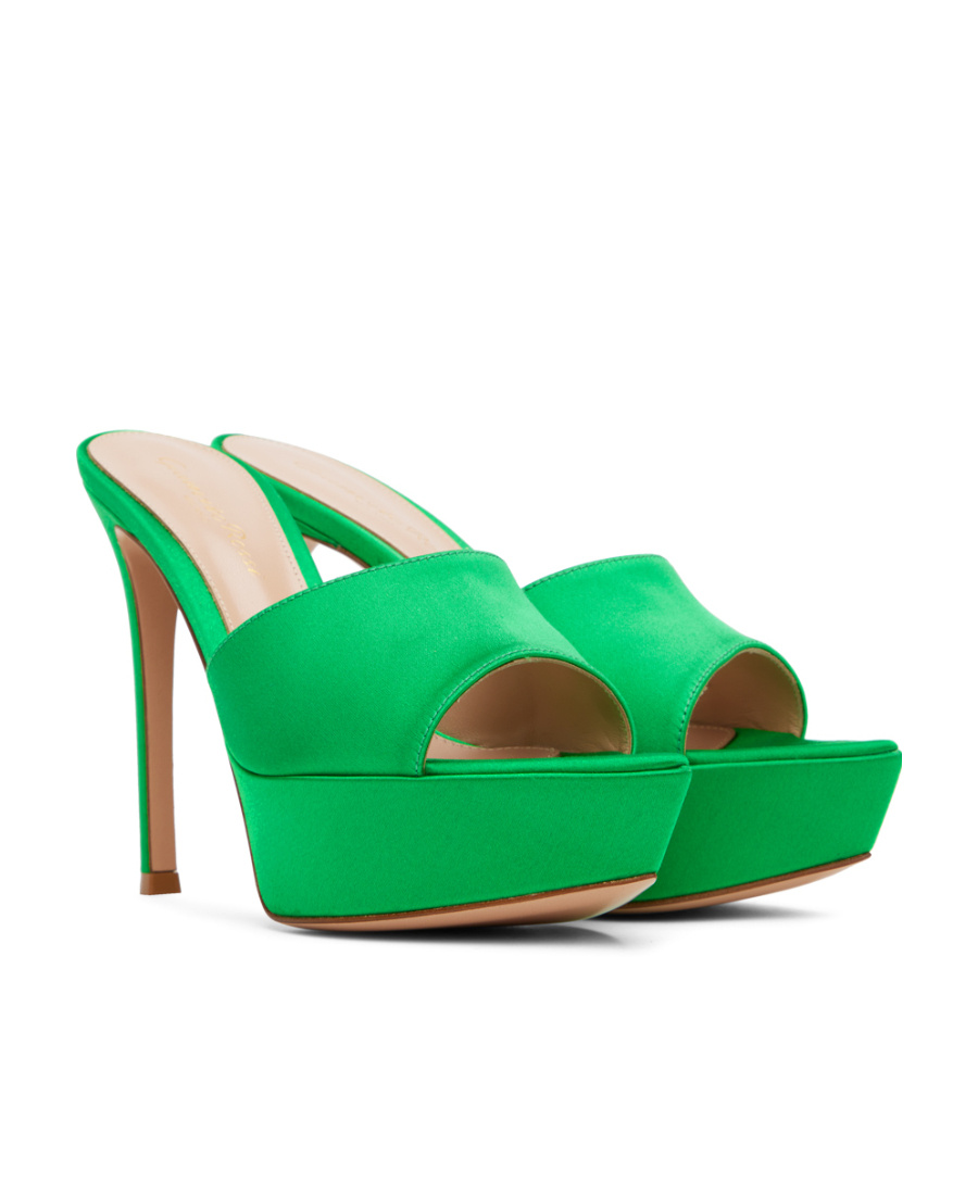 Gianvito Rossi Green Platform Heeled Sandals In Green