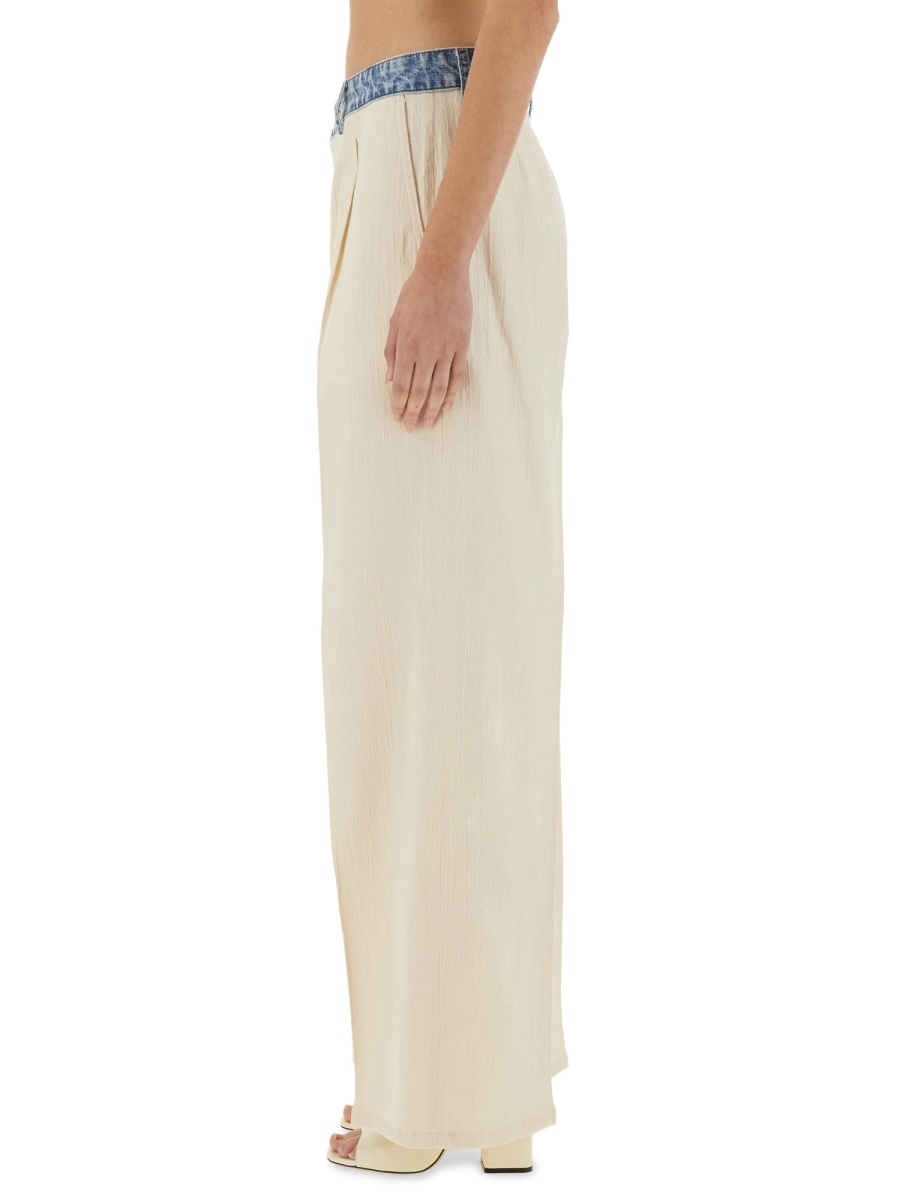 Moschino Urban Wide Fit Pleated Trousers In Neutral