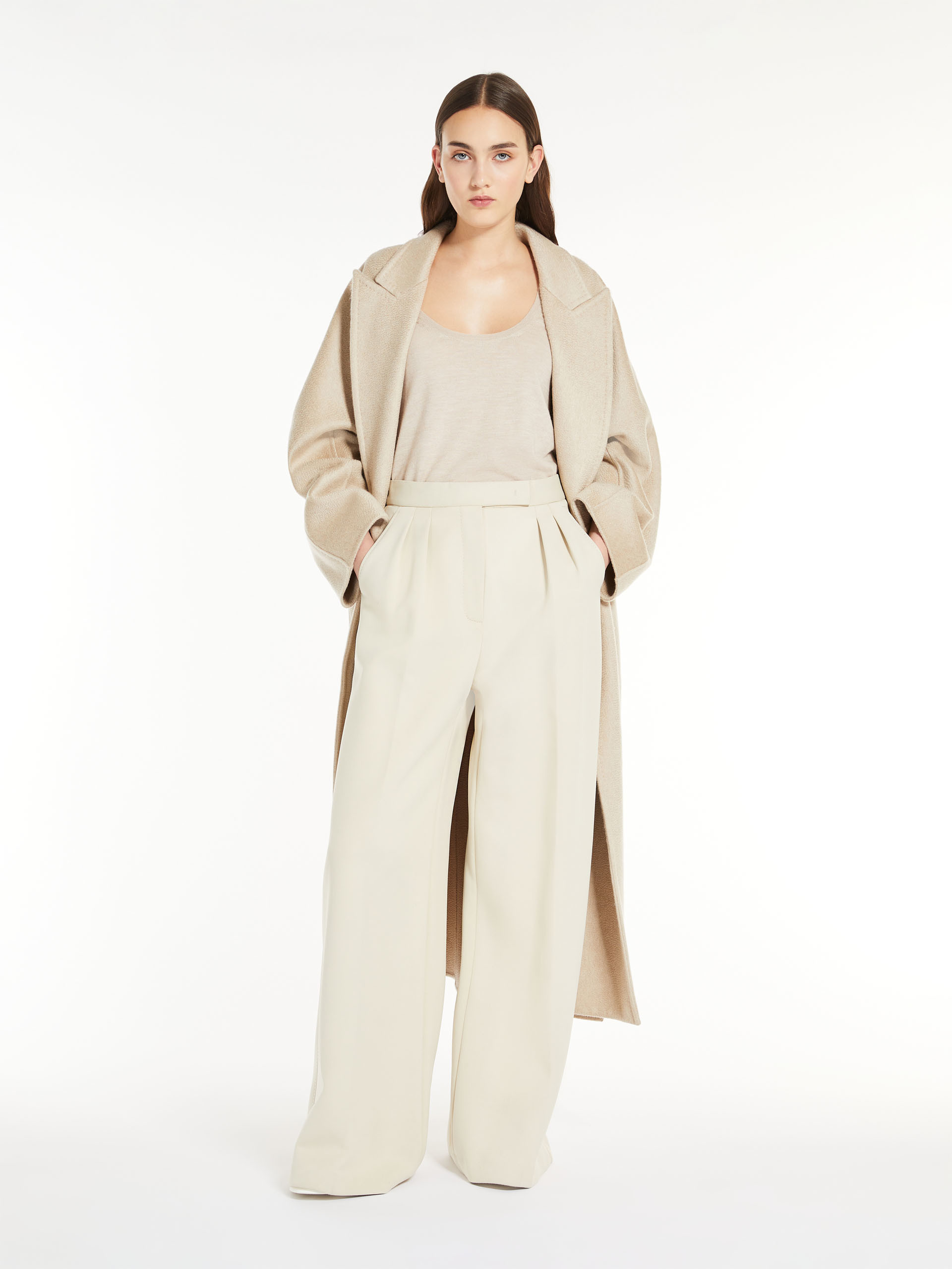 Max Mara Bertone Oversized Cashmere Coat In Nude