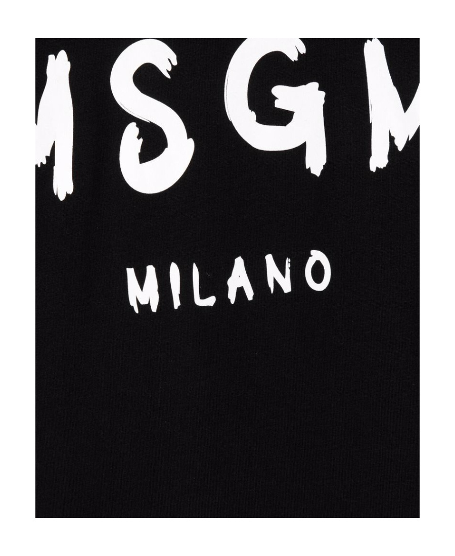 Shop Msgm Logo-print Cotton T-shirt In Black