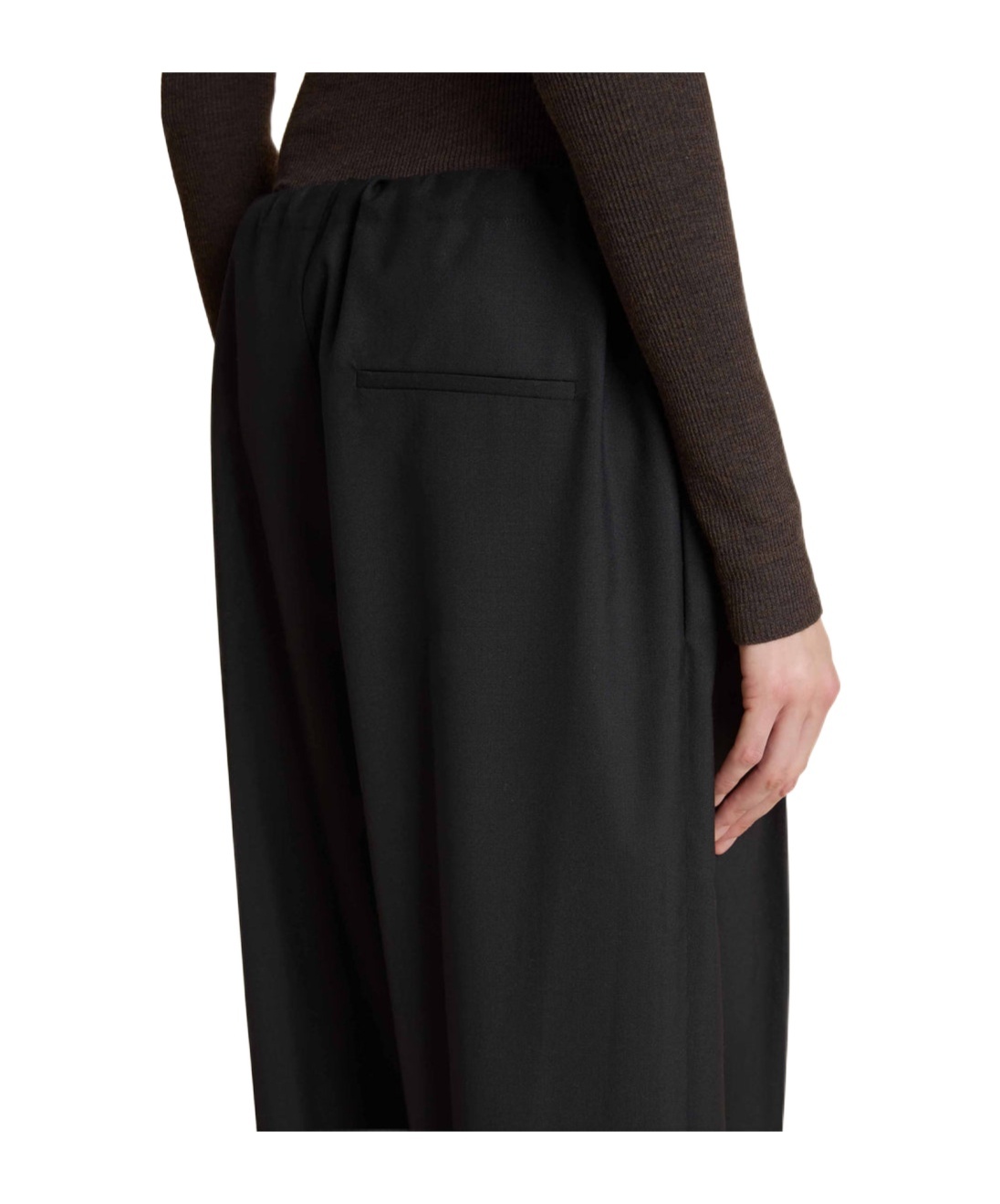 Khaite Trenton Pleated Straight-leg Pull-on Pants In Black