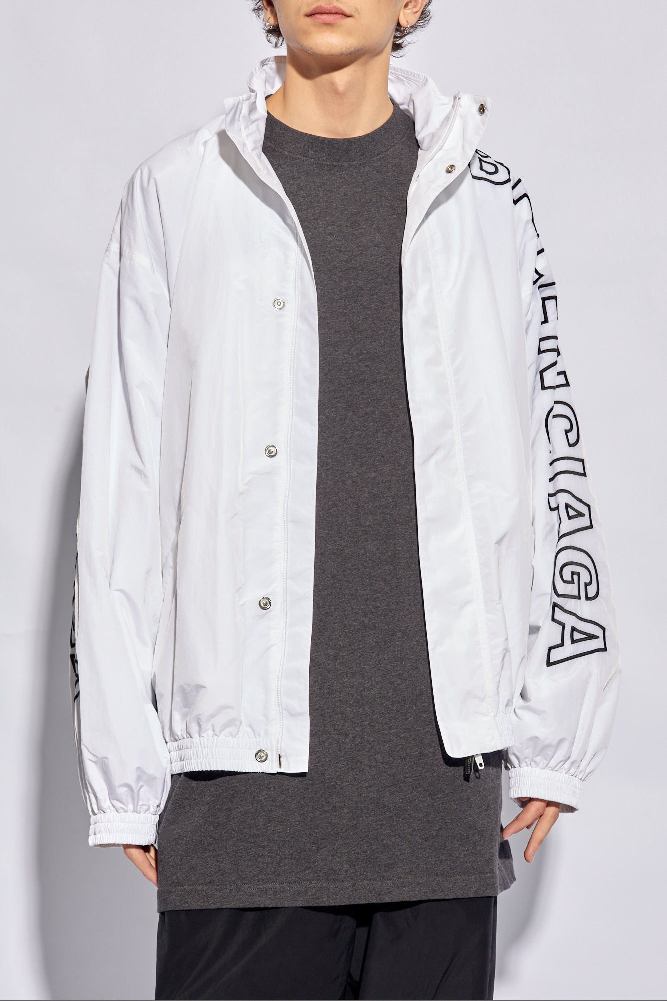 Balenciaga Logo-embroidered Jacket In White