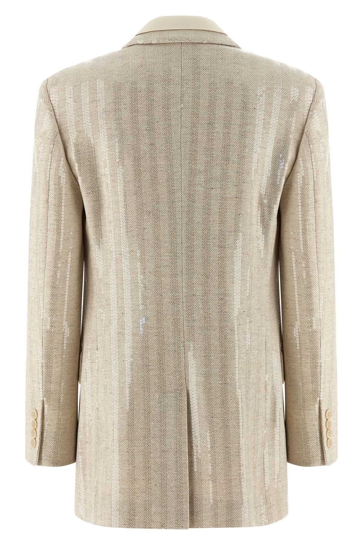 Brunello Cucinelli Sequin Blazer Blazers Beige In Brown
