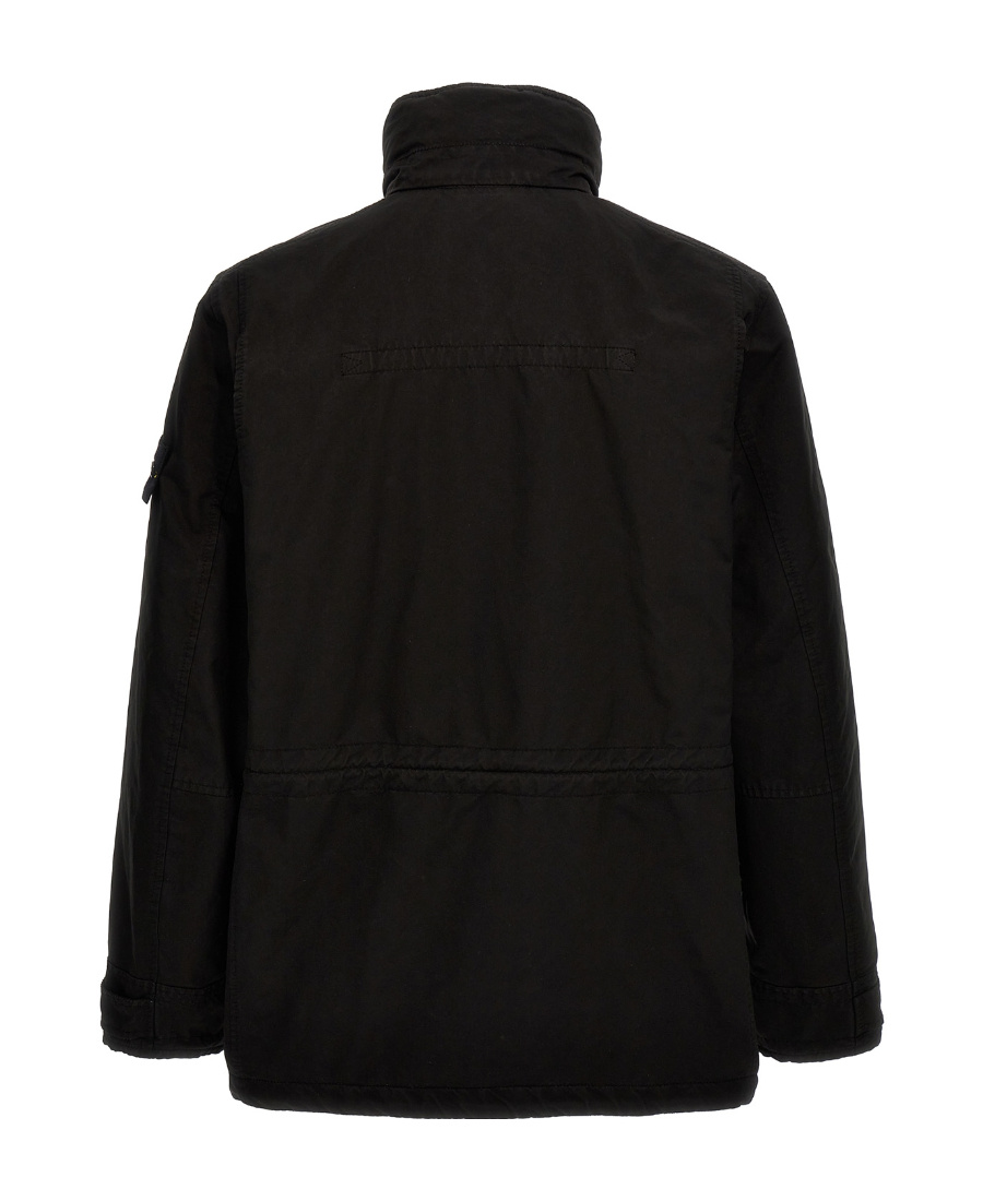 Stone Island Multi-pocket Parka Coat In Black