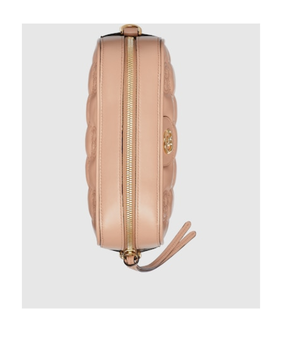 Gucci Small Gg Matelassé Shoulder Bag In Nude