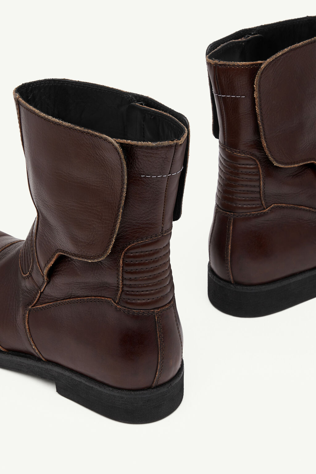 Mm6 Maison Margiela Biker Boots In Brown