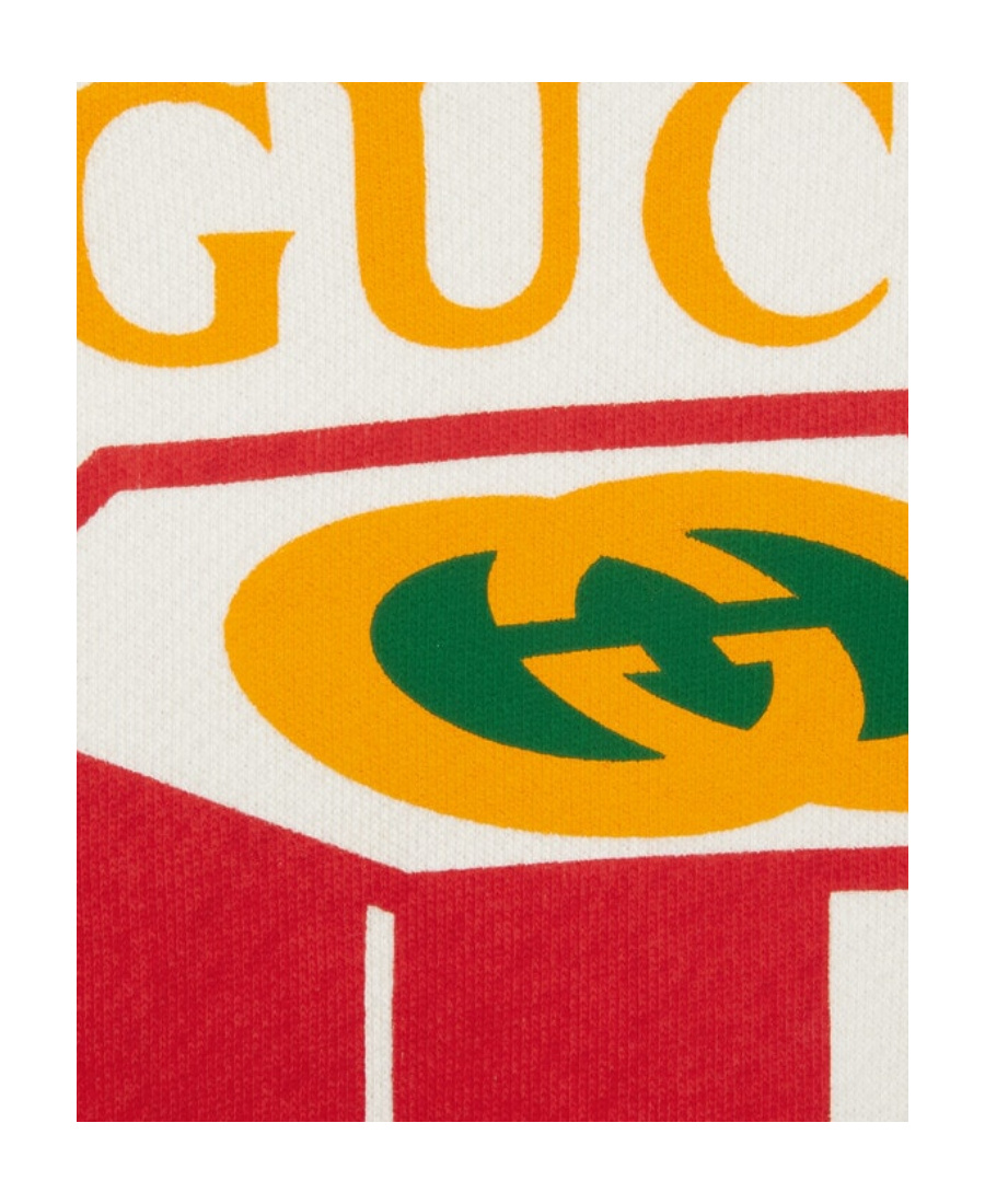 Gucci Logo-print Cropped Sweatshirt In Off White