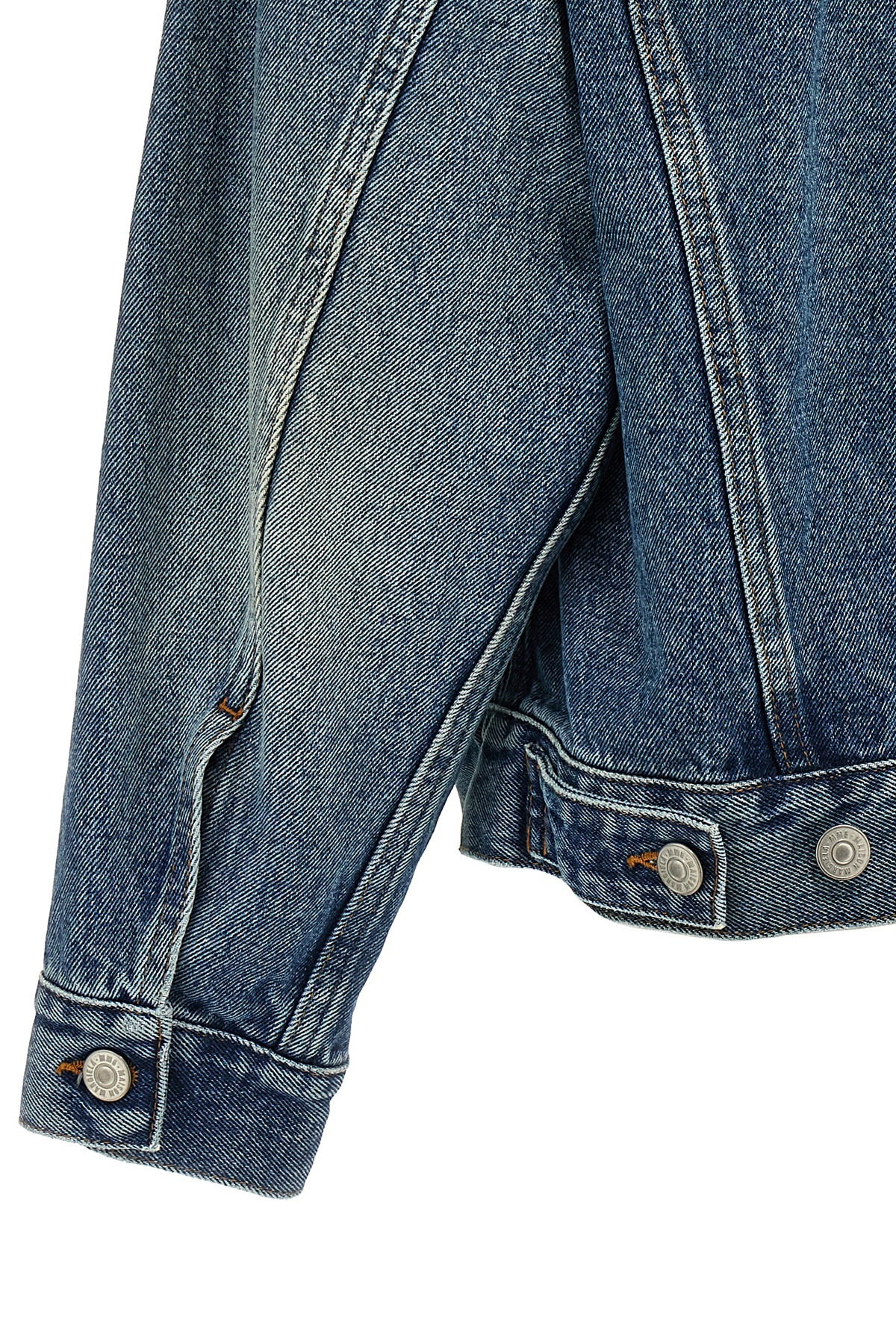 Mm6 Maison Margiela Mm6 By Maison Margiela Cut-out Denim Jacket With Unique Sleeve Details In Blue