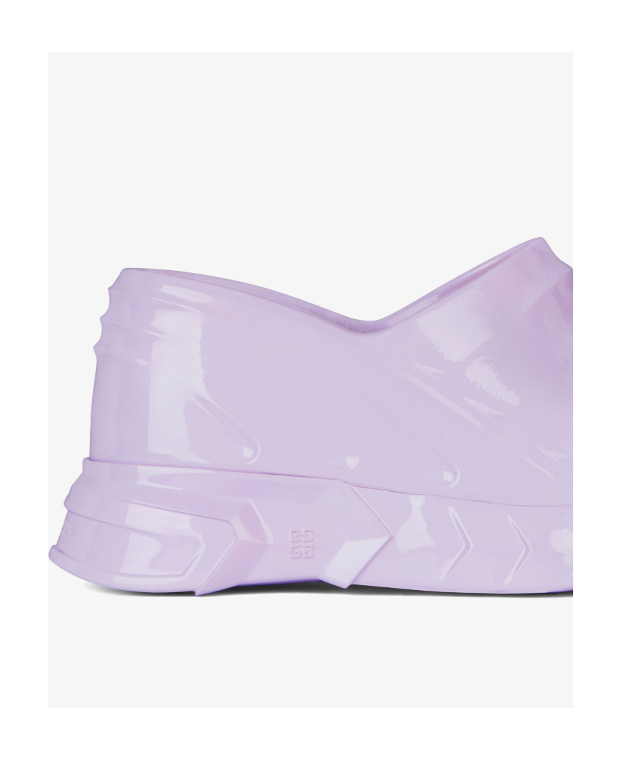Givenchy Logo Round Head Slope Heel Sandals In Lilac